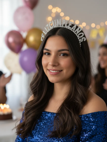 👑🎉 Tiara Feliz Cumpleaños Para Fiesta Plateada✨🎂 - Image 3