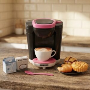 ☕🧸Cafetera De Juguete Infantil Negra Y Fucsia Con Accesorios☕🧸