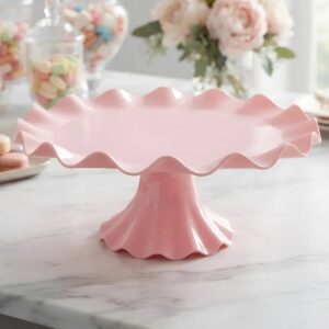 🍰Base Portatortas Decorativa Plástica Para Mesa De Dulces Rosa 28cm🍰