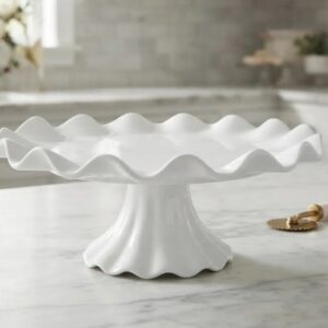 🍰Base Portatortas Decorativa Plástica Para Mesa De Dulces Blanca 28cm🍰