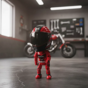 🏍️🪖 Mini Casco De Colección A Escala | Mini Piloto Rojo🔥