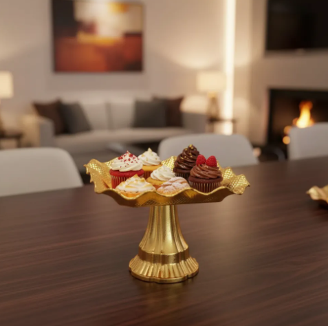 ✨🍬 Bandeja Dulcera Decorativa Cuadrada Ondulada Con Base Dorada🍫🏡 - Image 10