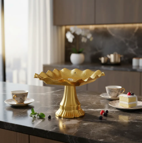 ✨🍬 Bandeja Dulcera Decorativa Cuadrada Ondulada Con Base Dorada🍫🏡 - Image 7