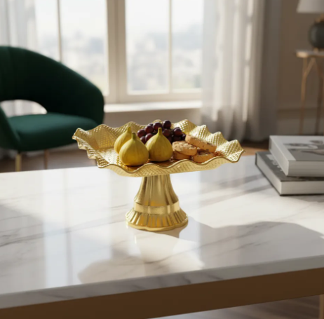 ✨🍬 Bandeja Dulcera Decorativa Cuadrada Ondulada Con Base Dorada🍫🏡 - Image 3