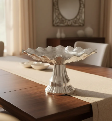 ✨🍬 Bandeja Dulcera Decorativa Cuadrada Ondulada Con Base Plateada🍫🏡 - Image 9