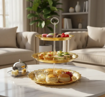 ✨🍰 Bandeja De 3 Niveles Para Pasabocas | Dorada🍓🥐 - Image 10
