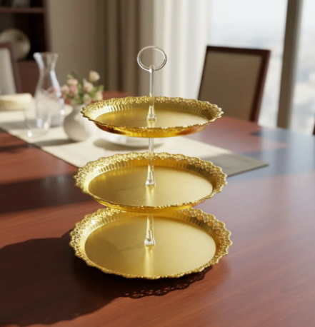 ✨🍰 Bandeja De 3 Niveles Para Pasabocas | Dorada🍓🥐 - Image 6