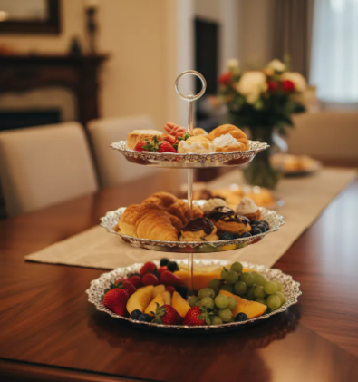 ✨🍰 Bandeja De 3 Niveles Para Pasabocas | Plateada🍓🥐 - Image 3