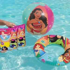 🌊☀️COMBO 3 EN 1 BESTWAY – BRAZOS + ARO + PELOTA Princesas🎈🏖️