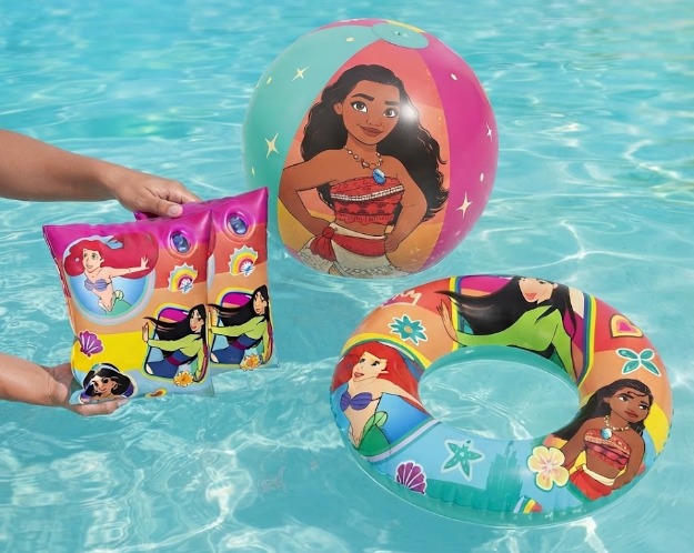 🌊☀️COMBO 3 EN 1 BESTWAY – BRAZOS + ARO + PELOTA Princesas🎈🏖️