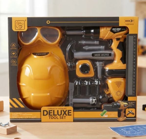 🔨👷♂️ SET DE HERRAMIENTAS DE JUGUETE DELUXE PARA NIÑOS – 17 PIEZAS 🧰🔧