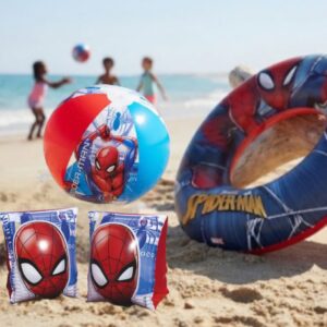 🌊☀️ COMBO 3 EN 1 BESTWAY – BRAZOS + ARO + PELOTA Spiderman🎈🏖️
