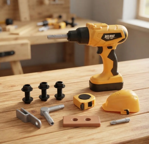 🔨👷♂️ SET DE HERRAMIENTAS DE JUGUETE DELUXE PARA NIÑOS – 17 PIEZAS 🧰🔧 - Image 2