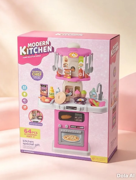 👩🍳🍳 Cocina De Juguete Modern Kitchen 64 Piezas Con Luces Y Sonido 🎀✨
