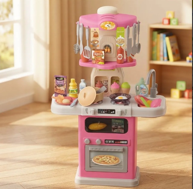 👩🍳🍳 Cocina De Juguete Modern Kitchen 64 Piezas Con Luces Y Sonido 🎀✨ - Image 7