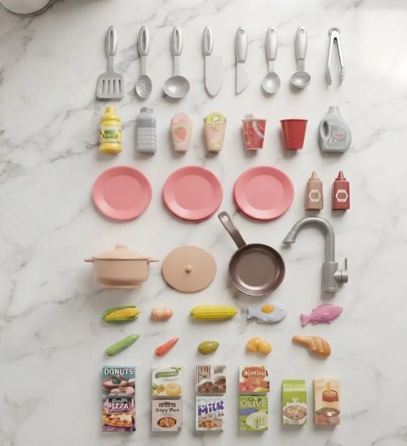 👩🍳🍳 Cocina De Juguete Modern Kitchen 64 Piezas Con Luces Y Sonido 🎀✨ - Image 4