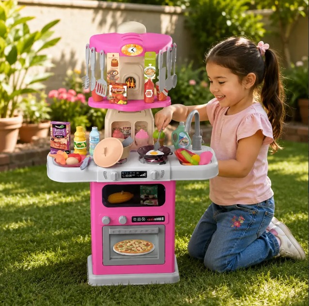 👩🍳🍳 Cocina De Juguete Modern Kitchen 64 Piezas Con Luces Y Sonido 🎀✨ - Image 5