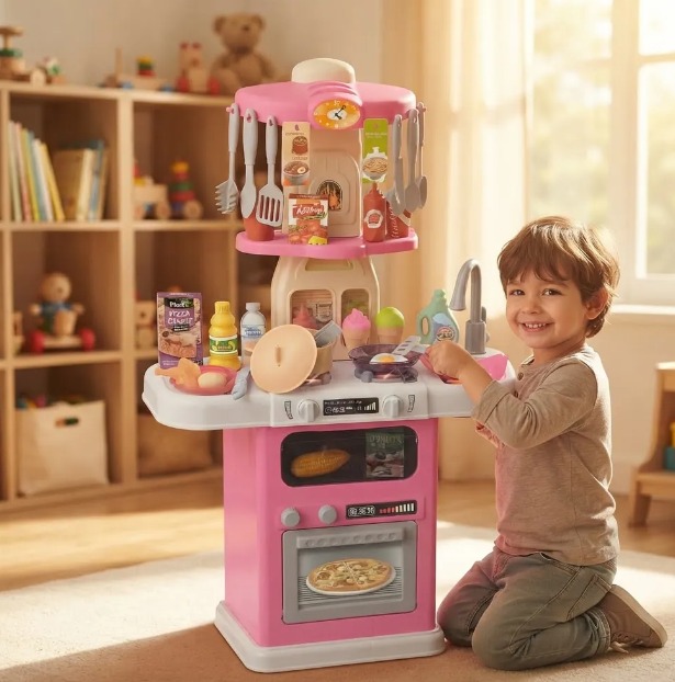 👩🍳🍳 Cocina De Juguete Modern Kitchen 64 Piezas Con Luces Y Sonido 🎀✨ - Image 2