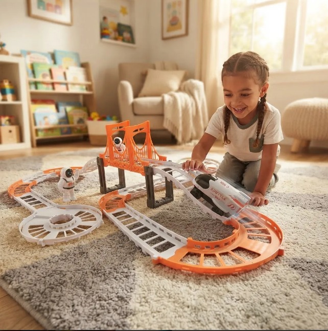 🚀🚂 Pista De Tren Espacial Outer Space Track Con Tren Y Astronautas 👨🚀✨ - Image 8