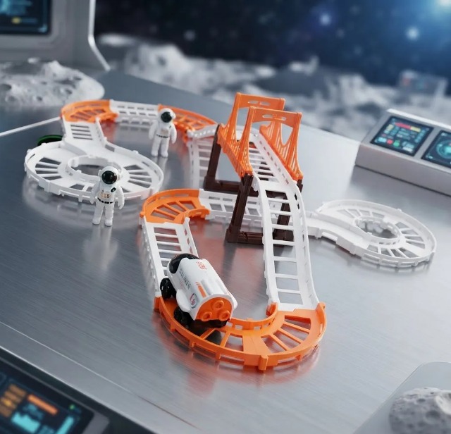 🚀🚂 Pista De Tren Espacial Outer Space Track Con Tren Y Astronautas 👨🚀✨ - Image 5
