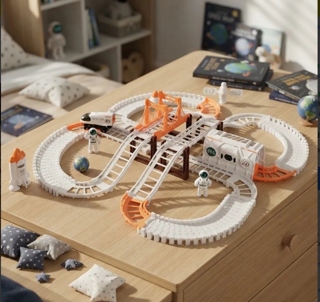 🚀🚂 Pista De Tren Espacial Outer Space Track Con Accesorios 👨🚀🛰️ - Image 10