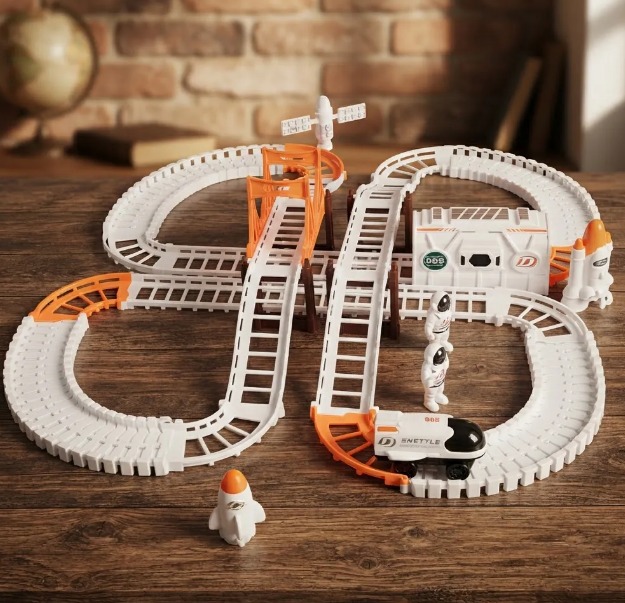🚀🚂 Pista De Tren Espacial Outer Space Track Con Accesorios 👨🚀🛰️ - Image 7