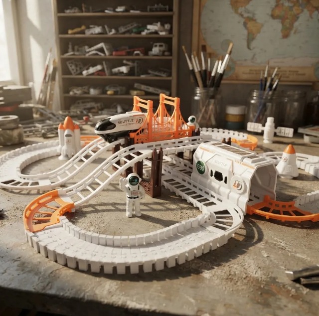 🚀🚂 Pista De Tren Espacial Outer Space Track Con Accesorios 👨🚀🛰️ - Image 4