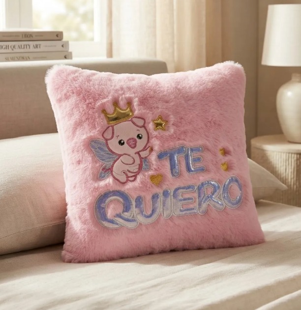 🐷💗 Cojín Decorativo Rosado Cerdito Peluche Suave Te Quiero✨🎀 - Image 8