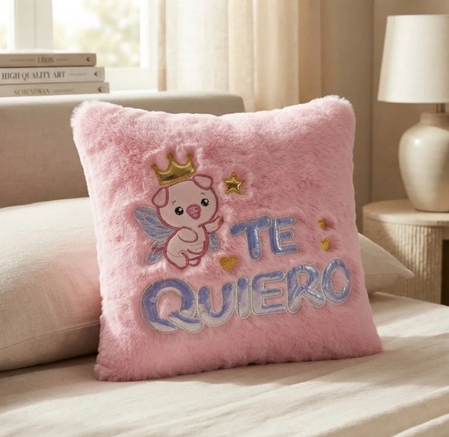 🐷💗 Cojín Decorativo Rosado Cerdito Peluche Suave Te Quiero✨🎀 - Image 7