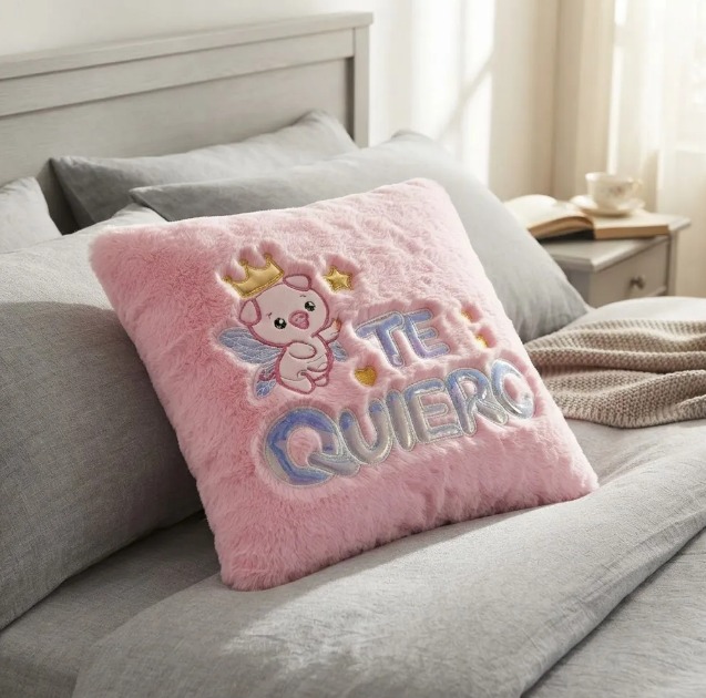 🐷💗 Cojín Decorativo Rosado Cerdito Peluche Suave Te Quiero✨🎀 - Image 6