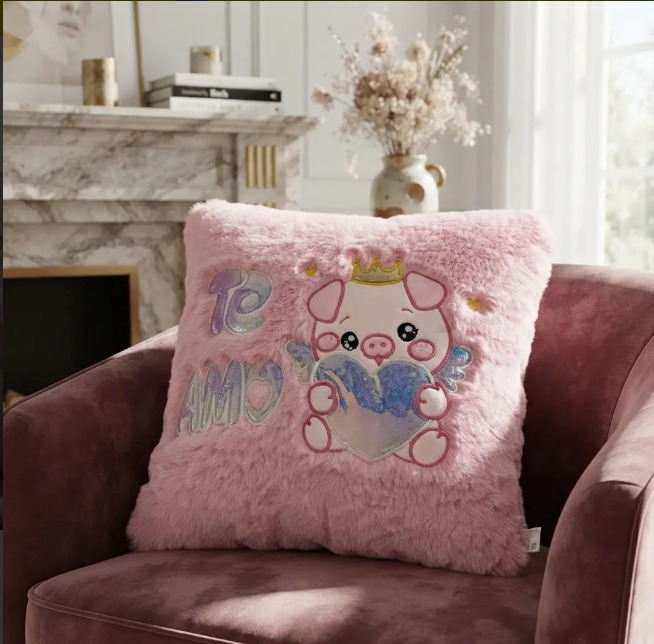 🐷💗 Cojín Decorativo Rosado Cerdito Peluche Suave Te Amo✨🎀 - Image 7