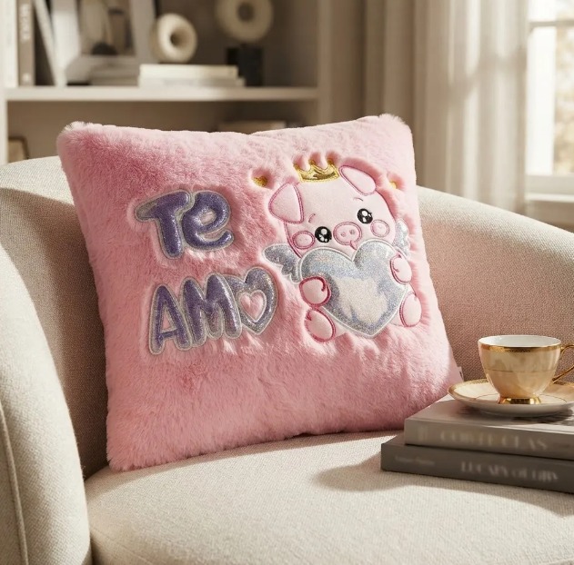 🐷💗 Cojín Decorativo Rosado Cerdito Peluche Suave Te Amo✨🎀 - Image 6