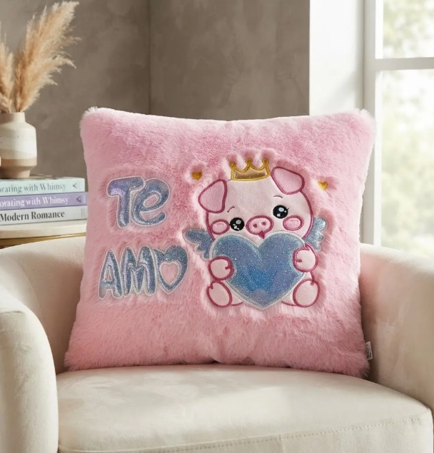 🐷💗 Cojín Decorativo Rosado Cerdito Peluche Suave Te Amo✨🎀 - Image 5