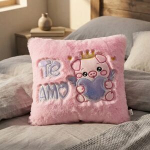 🐷💗 Cojín Decorativo Rosado Cerdito Peluche Suave Te Amo✨🎀