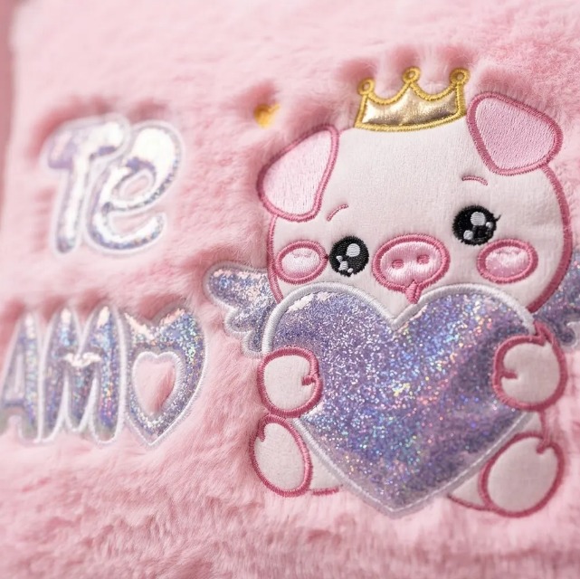 🐷💗 Cojín Decorativo Rosado Cerdito Peluche Suave Te Amo✨🎀 - Image 4