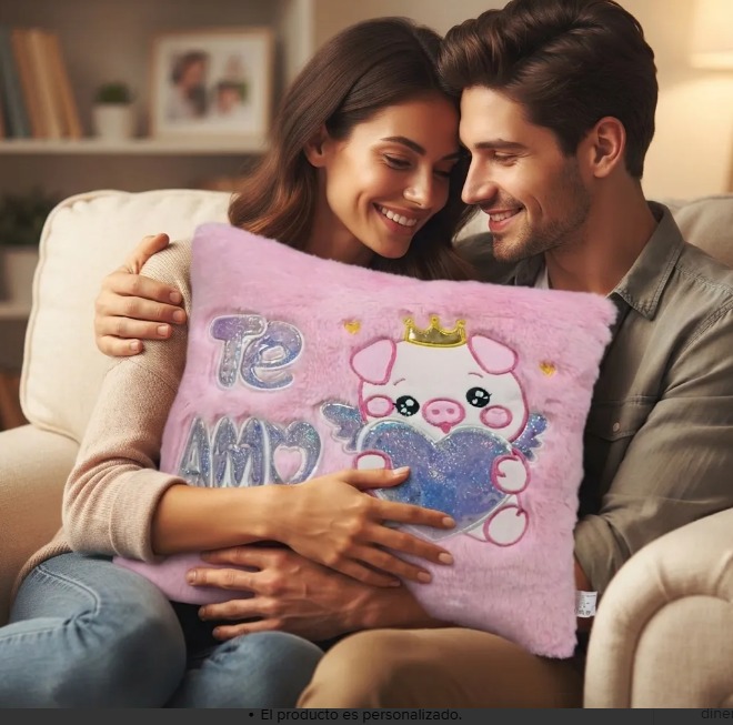 🐷💗 Cojín Decorativo Rosado Cerdito Peluche Suave Te Amo✨🎀 - Image 2