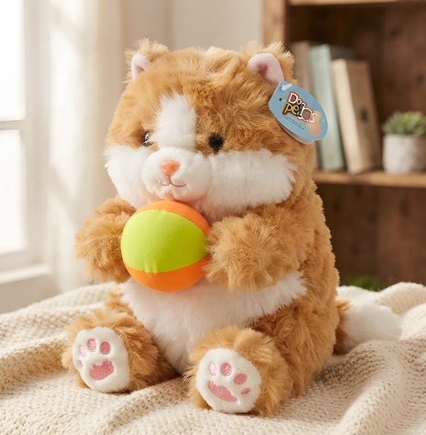 🐱⚽ Peluche Gato Con Pelota De Colores 30 cm Amarillo🌈✨ - Image 6