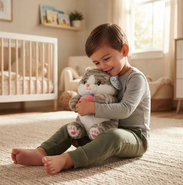 🐱⚽ Peluche Gato Con Pelota De Colores 30 cm Gris🌈✨ - Image 6