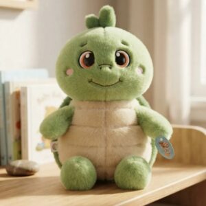 🐢💚Peluche Tortuga Verde Con Beige Ojos Grandes 45cm🐢✨