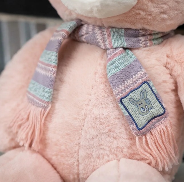 🧸💜 Oso De Peluche Grande 78 cm Suave Con Bufanda Rosado🎀✨ - Image 3