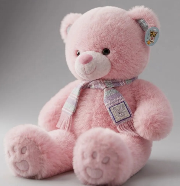 🧸💜 Oso De Peluche Grande 78 cm Suave Con Bufanda Rosado🎀✨ - Image 6
