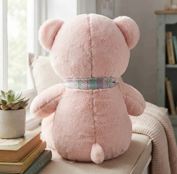 🧸💜 Oso De Peluche Grande 78 cm Suave Con Bufanda Rosado🎀✨ - Image 4