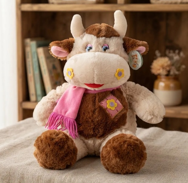 🐮💗Peluche De Vaca Suave Con Bufanda Rosada 40 cm🧸✨ - Image 7