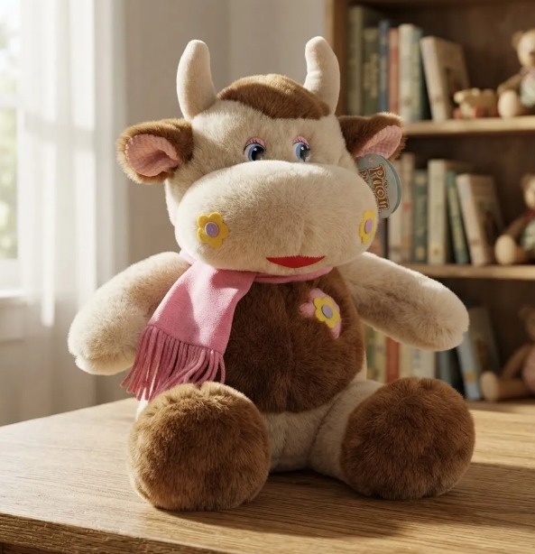🐮💗Peluche De Vaca Suave Con Bufanda Rosada 40 cm🧸✨ - Image 5