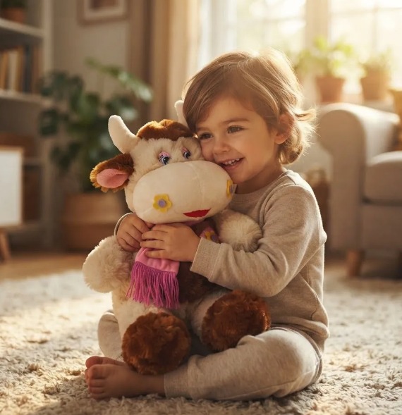 🐮💗Peluche De Vaca Suave Con Bufanda Rosada 40 cm🧸✨ - Image 3