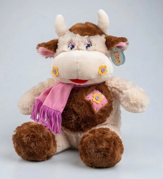 🐮💗Peluche De Vaca Suave Con Bufanda Rosada 40 cm🧸✨ - Image 2