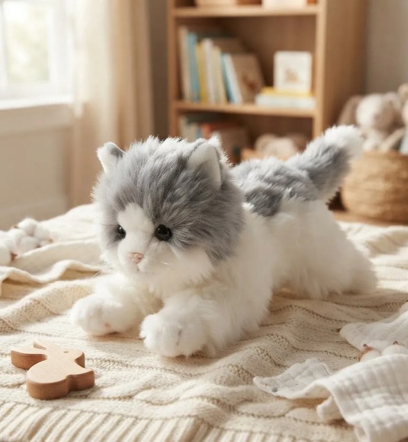 🐱🤍 Peluche Gatito Pequeño Suave Tierno Decorativo Gris🧸✨ - Image 6