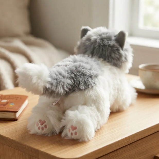 🐱🤍 Peluche Gatito Pequeño Suave Tierno Decorativo Gris🧸✨ - Image 4