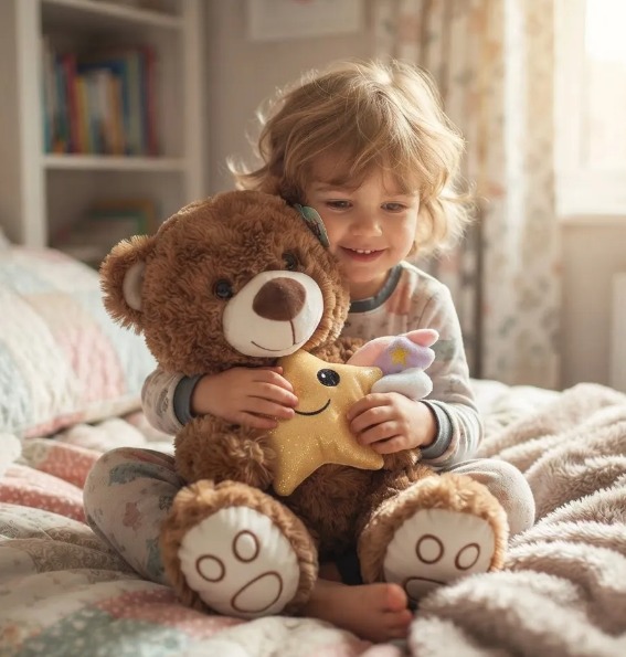 🧸⭐ Oso De Peluche Tierno Con Estrella Dorada 35 cm Chocolate💛✨ - Image 3