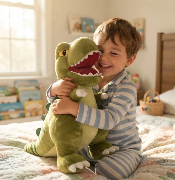 🦖💚 Peluche Dinosaurio T-Rex Verde Con Rayas Mediano🧸✨ - Image 6